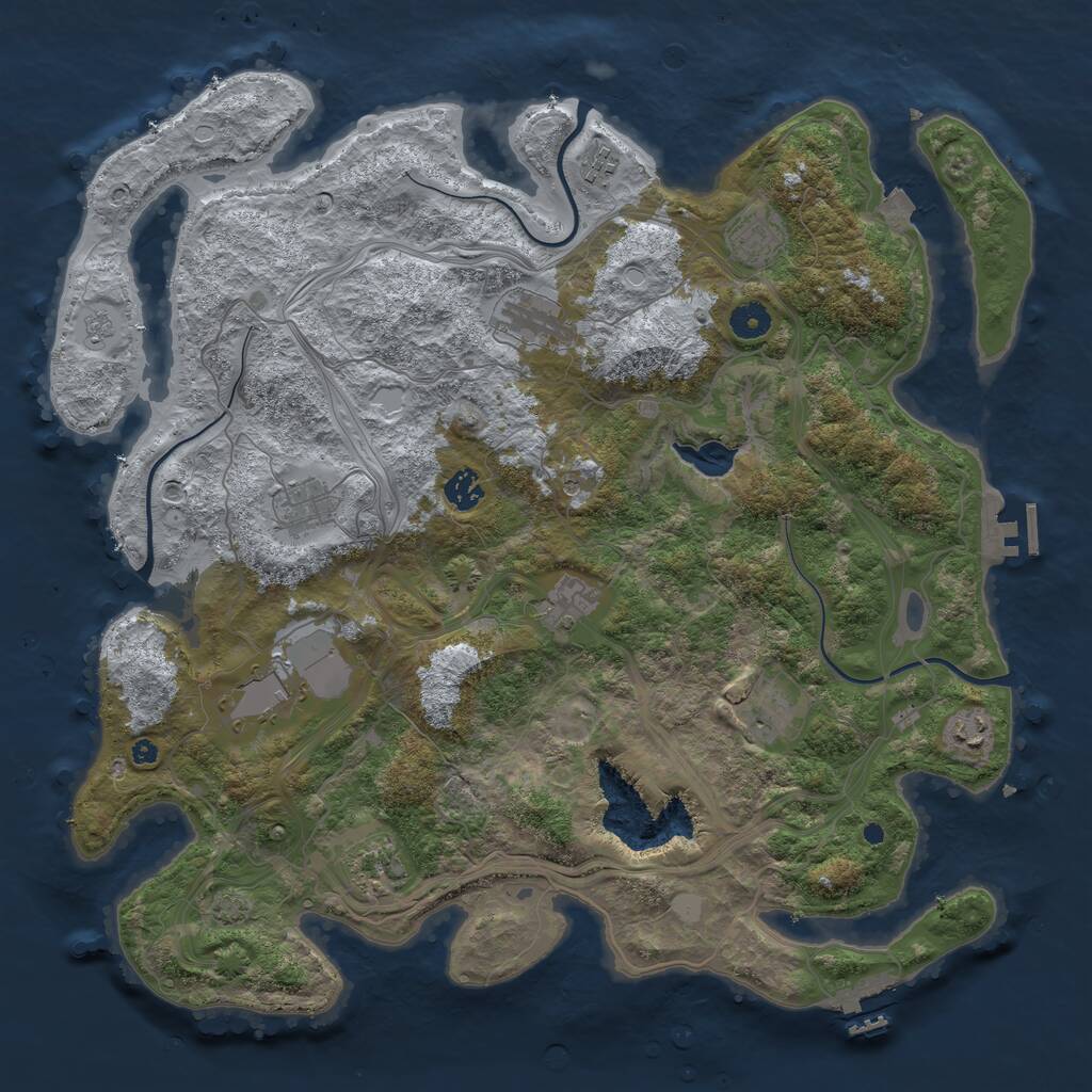 Rust Map: Procedural Map, Size: 4250, Seed: 3175032, 16 Monuments