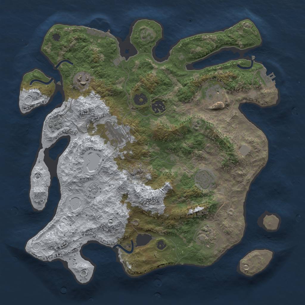 Rust Map: Procedural Map, Size: 3486, Seed: 48465234, 15 Monuments
