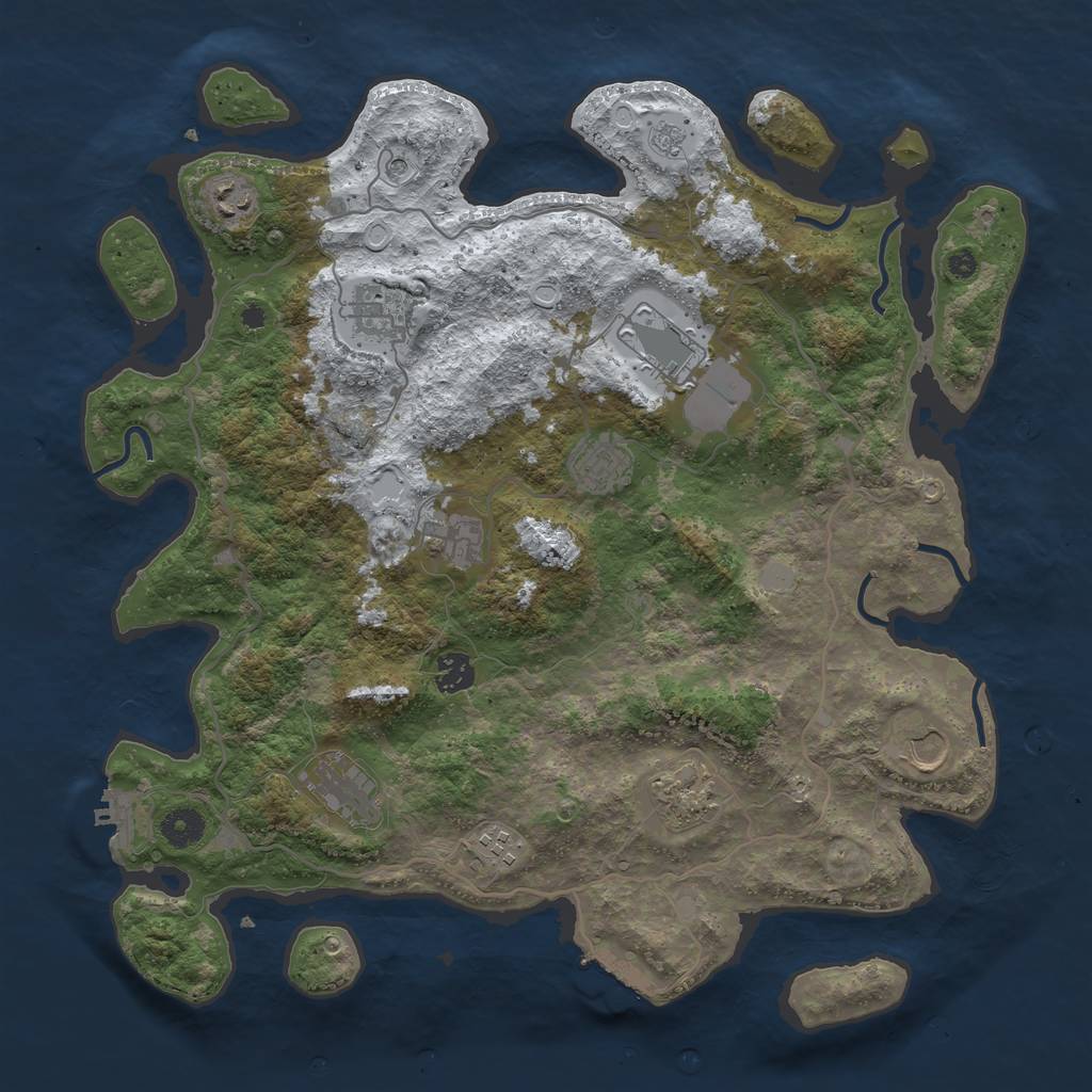Rust Map: Procedural Map, Size: 4000, Seed: 21121, 19 Monuments