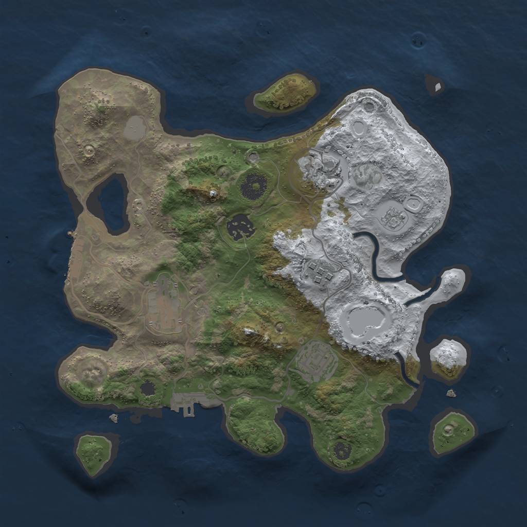 Rust Map: Procedural Map, Size: 3000, Seed: 121461425, 13 Monuments