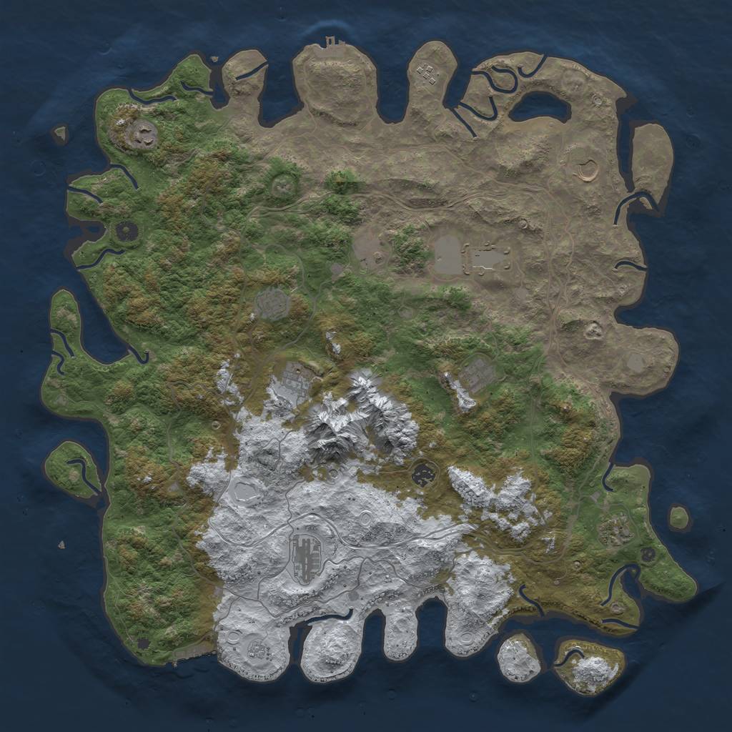 Rust Map: Procedural Map, Size: 5000, Seed: 98765, 20 Monuments