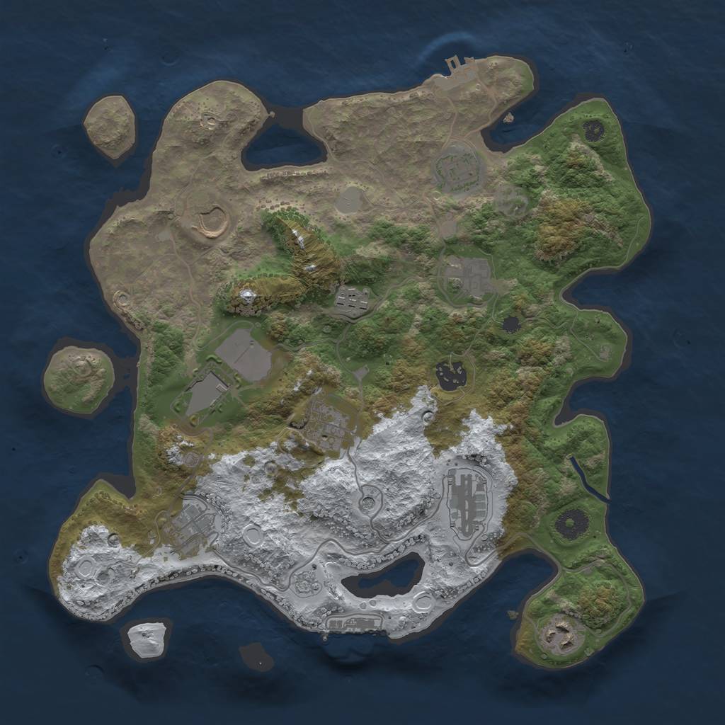 Rust Map: Procedural Map, Size: 3500, Seed: 10522, 19 Monuments
