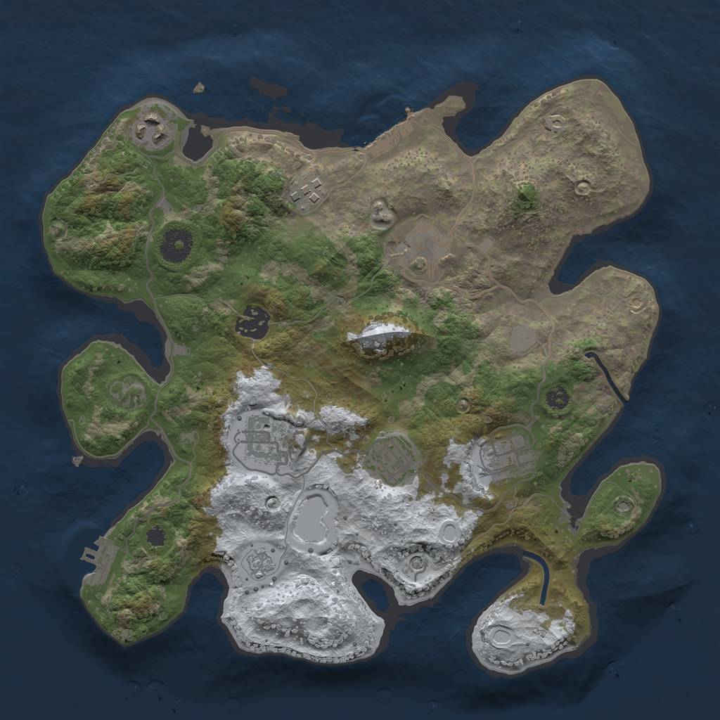 Rust Map: Procedural Map, Size: 3200, Seed: 947790820, 16 Monuments