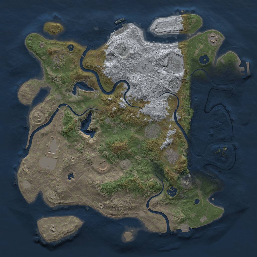 Rust Map: Procedural Map, Size: 4020, Seed: 2025755903, 15 Monuments