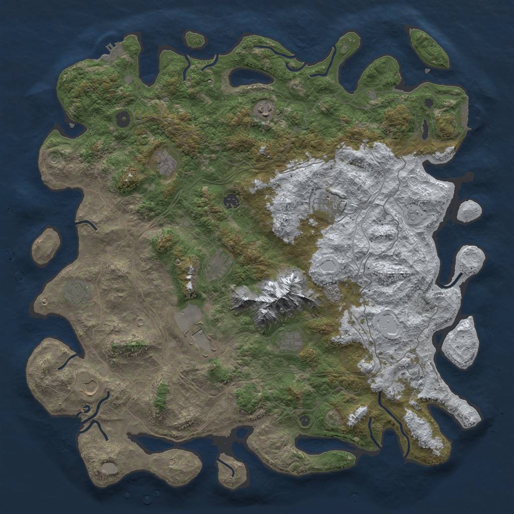 Rust Map: Procedural Map, Size: 5000, Seed: 27679, 20 Monuments