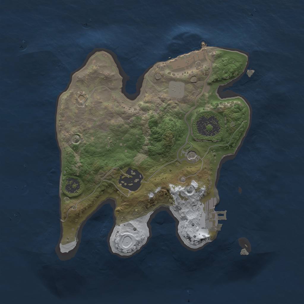 Rust Map: Procedural Map, Size: 2000, Seed: 2020202, 9 Monuments