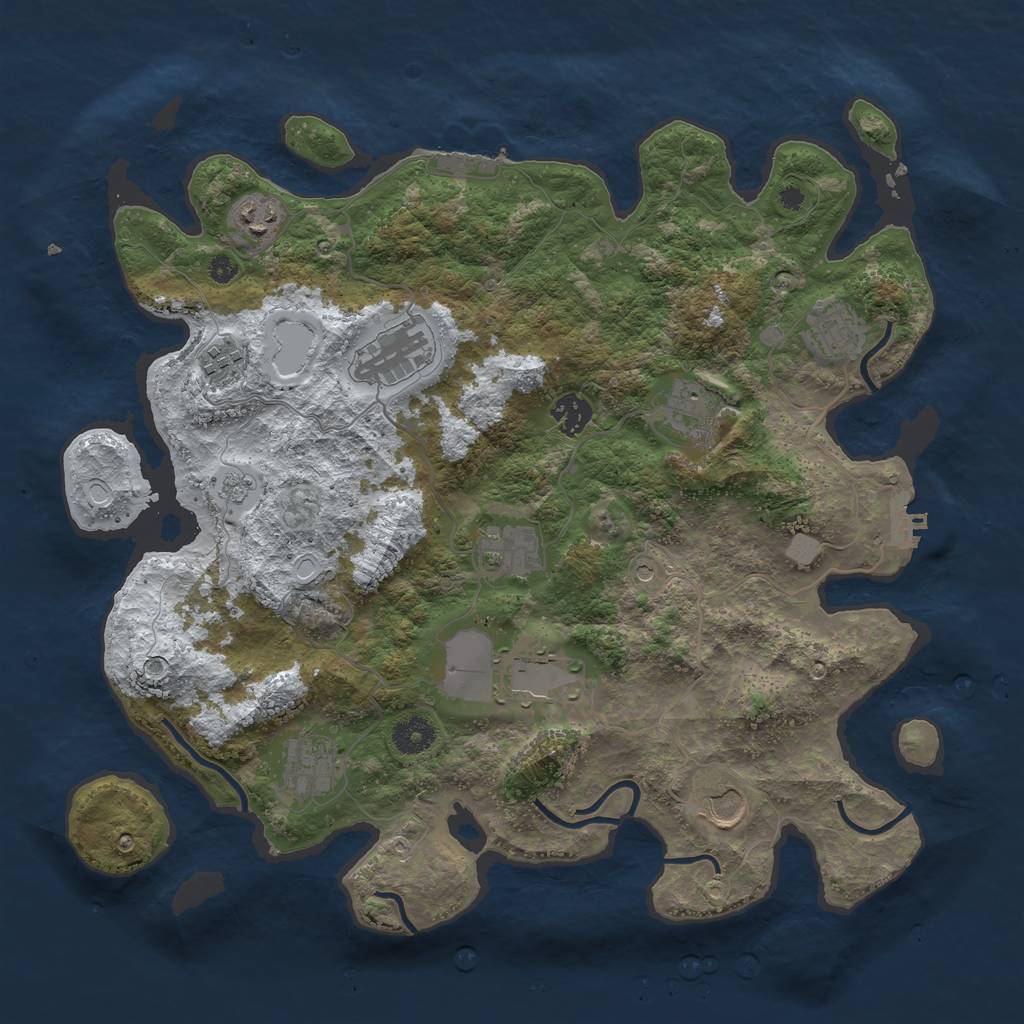 Rust Map: Procedural Map, Size: 3850, Seed: 155, 19 Monuments