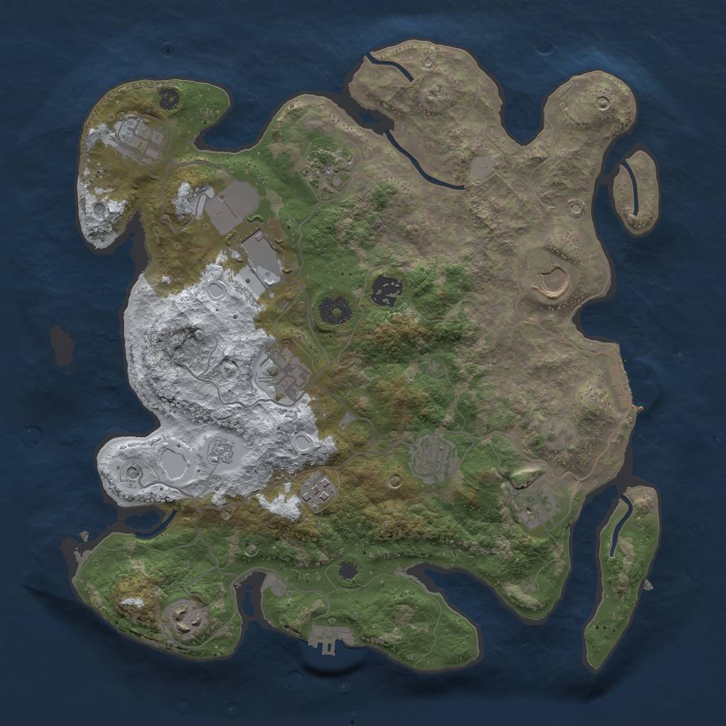 Rust Map: Procedural Map, Size: 3500, Seed: 111162521, 19 Monuments
