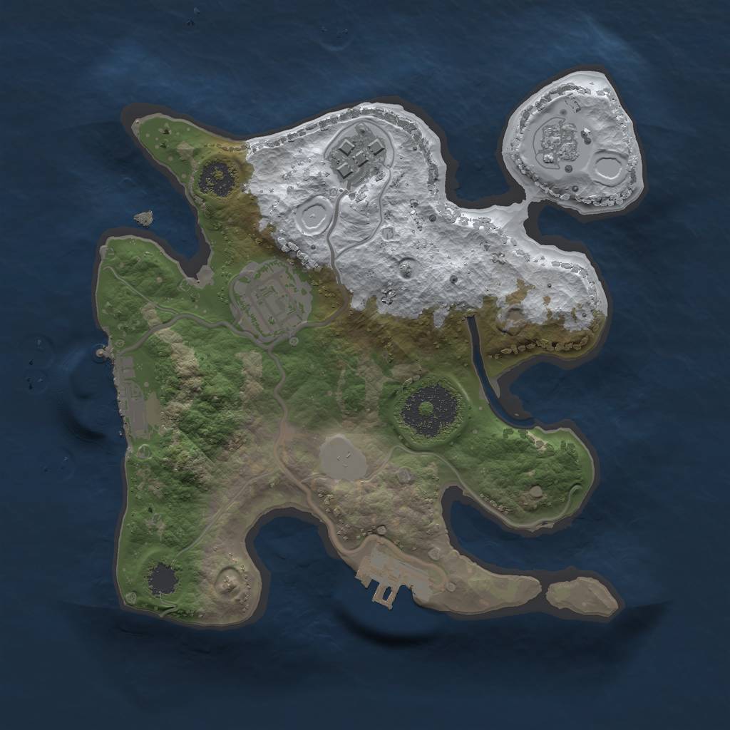 Rust Map: Procedural Map, Size: 2100, Seed: 69, 10 Monuments