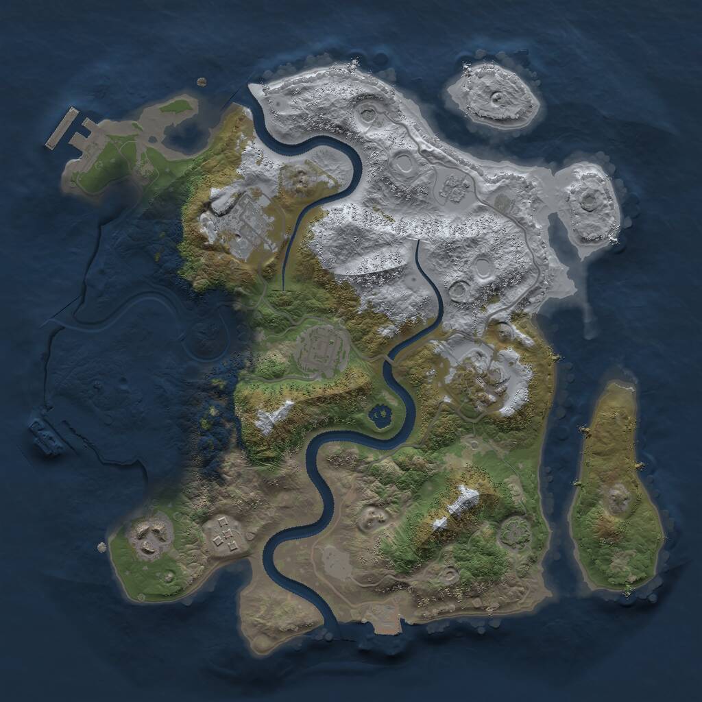 Rust Map: Procedural Map, Size: 3000, Seed: 61321, 11 Monuments