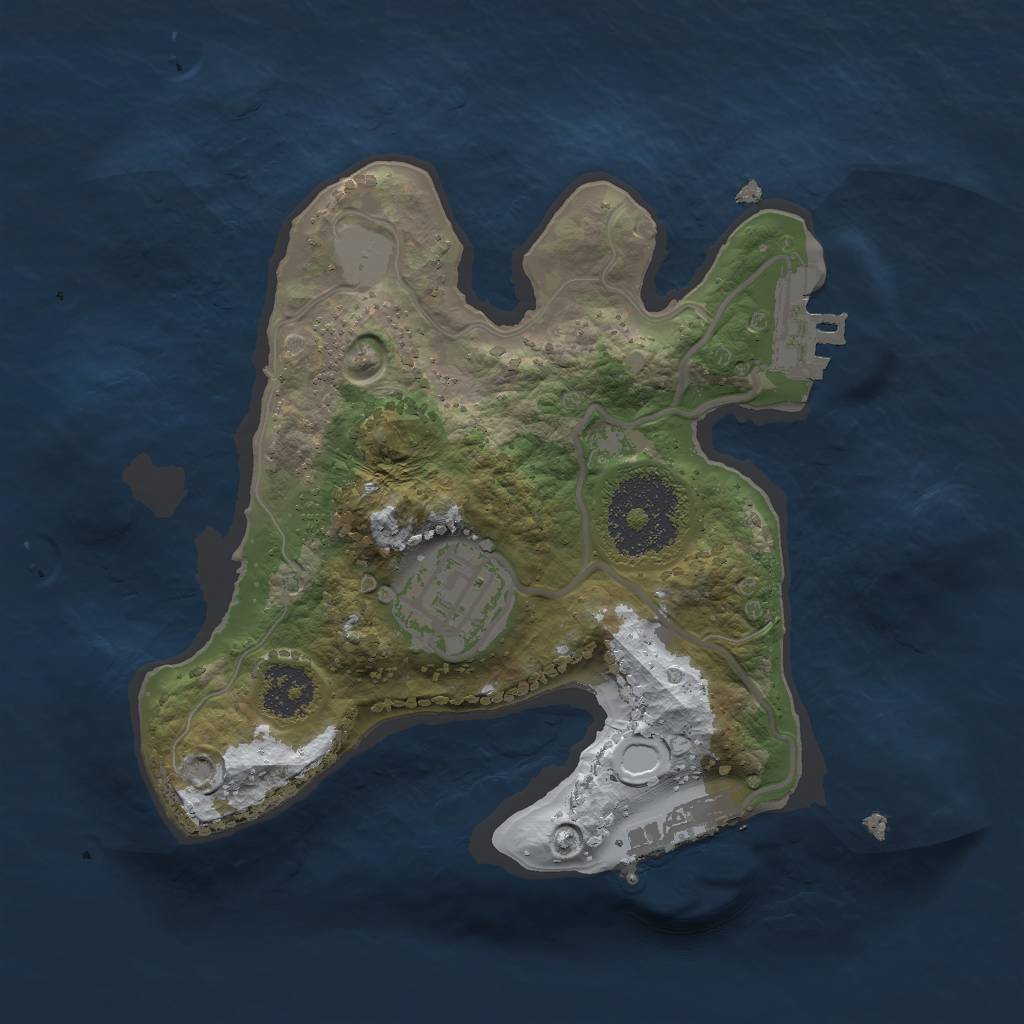Rust Map: Procedural Map, Size: 2000, Seed: 158241634, 8 Monuments