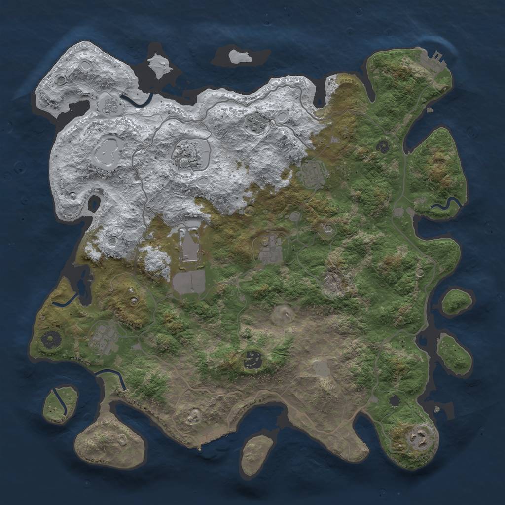 Rust Map: Procedural Map, Size: 4000, Seed: 7506, 17 Monuments