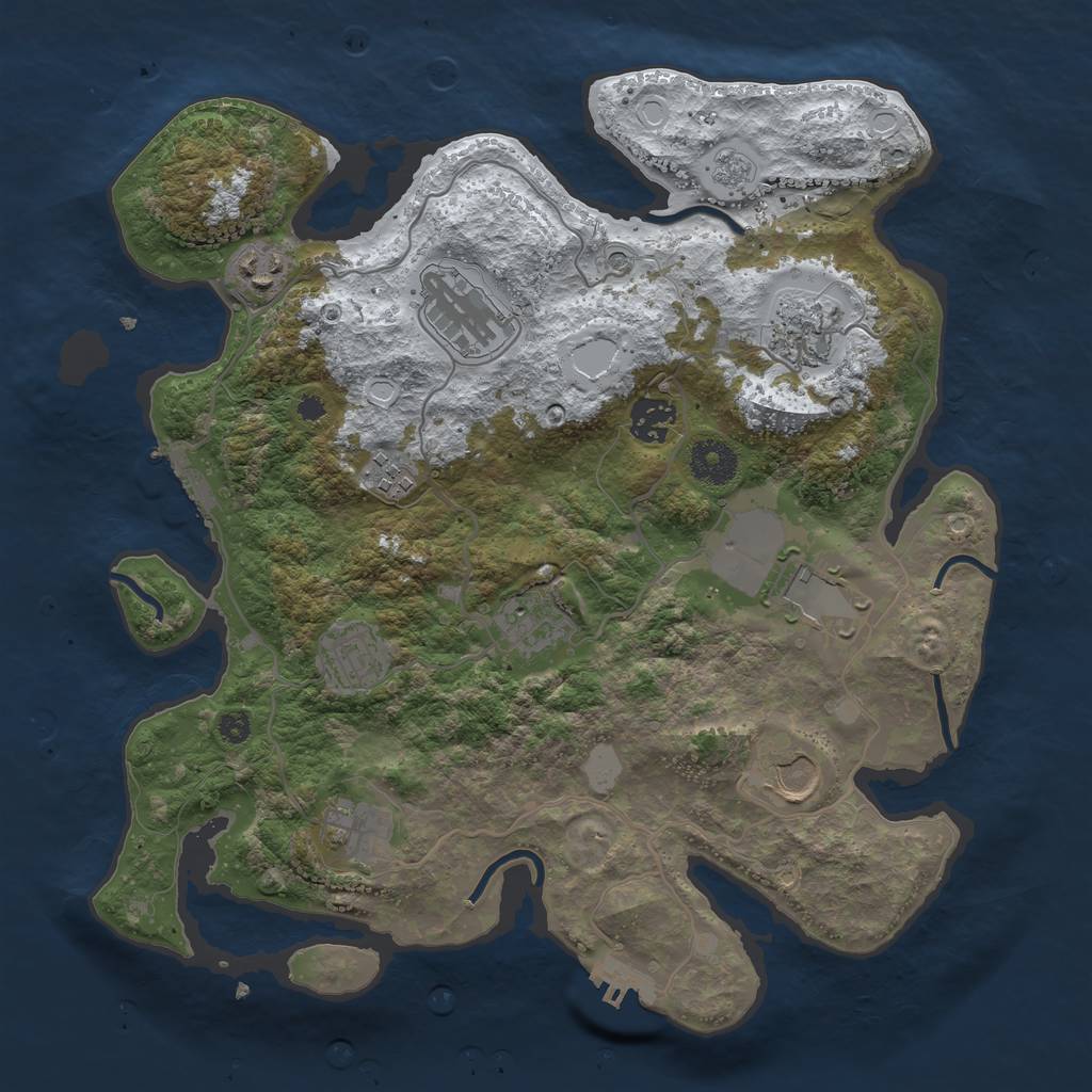 Rust Map: Procedural Map, Size: 3500, Seed: 972788548, 19 Monuments