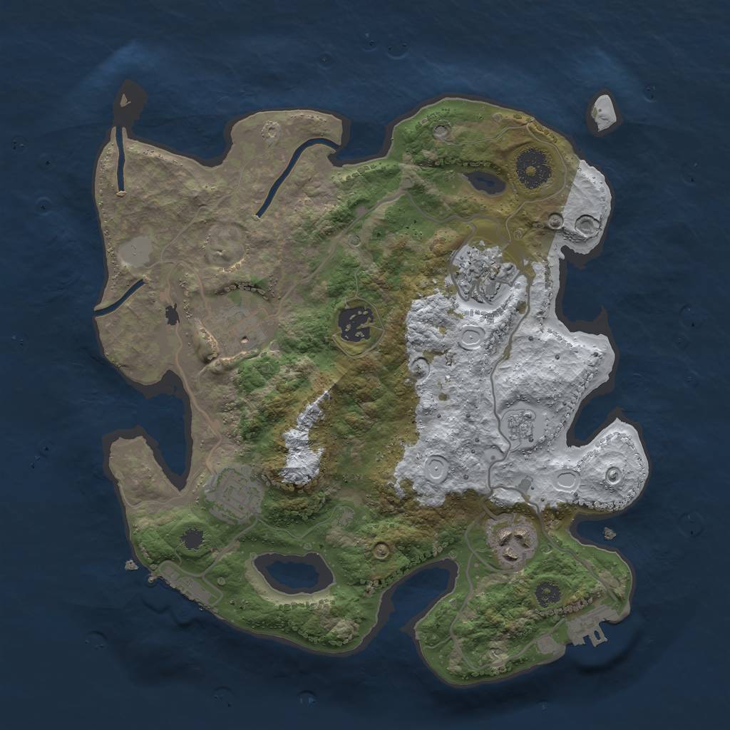 Rust Map: Procedural Map, Size: 3000, Seed: 2945738, 13 Monuments