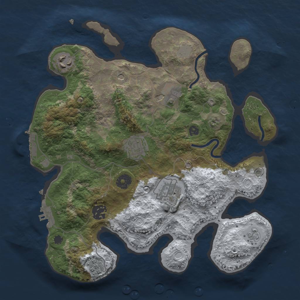 Rust Map: Procedural Map, Size: 3000, Seed: 54911356, 15 Monuments