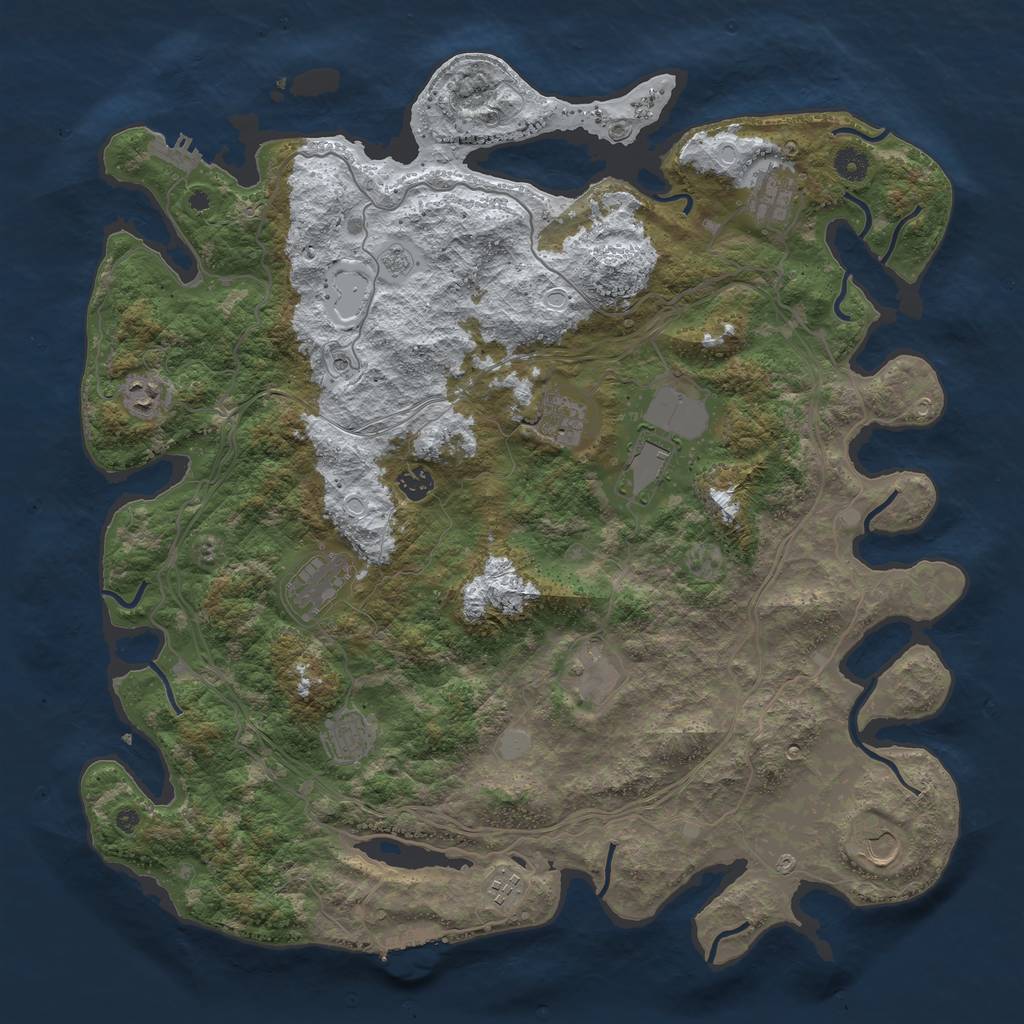 Rust Map: Procedural Map, Size: 4500, Seed: 154252, 19 Monuments