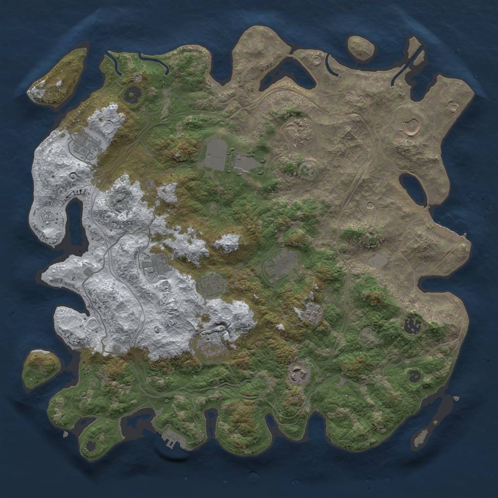 Rust Map: Procedural Map, Size: 4250, Seed: 1715787415, 20 Monuments