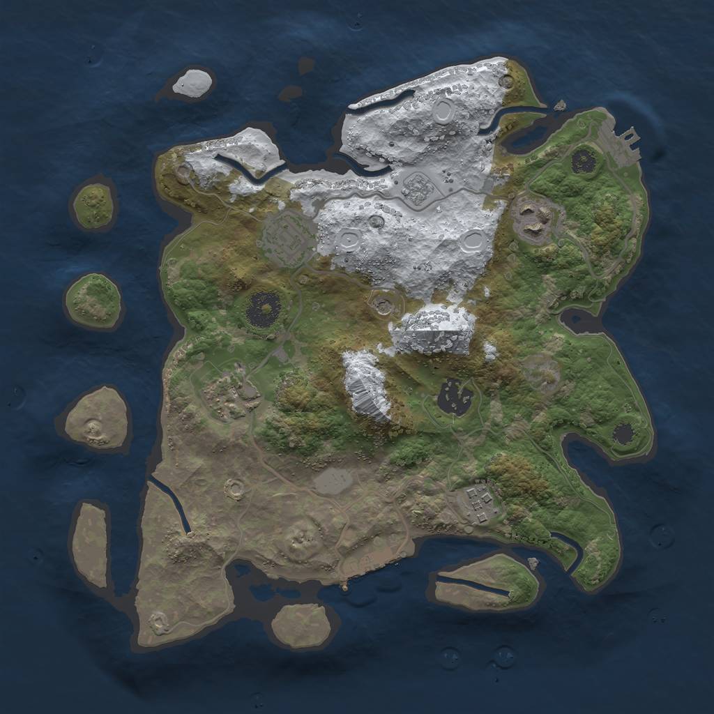 Rust Map: Procedural Map, Size: 3000, Seed: 2094682126, 14 Monuments