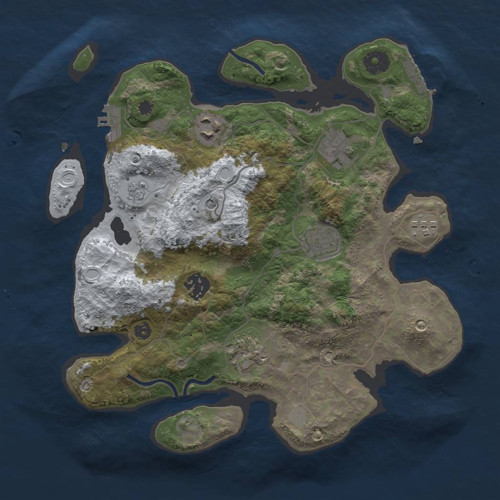 Rust Map: Procedural Map, Size: 3000, Seed: 994168544, 15 Monuments