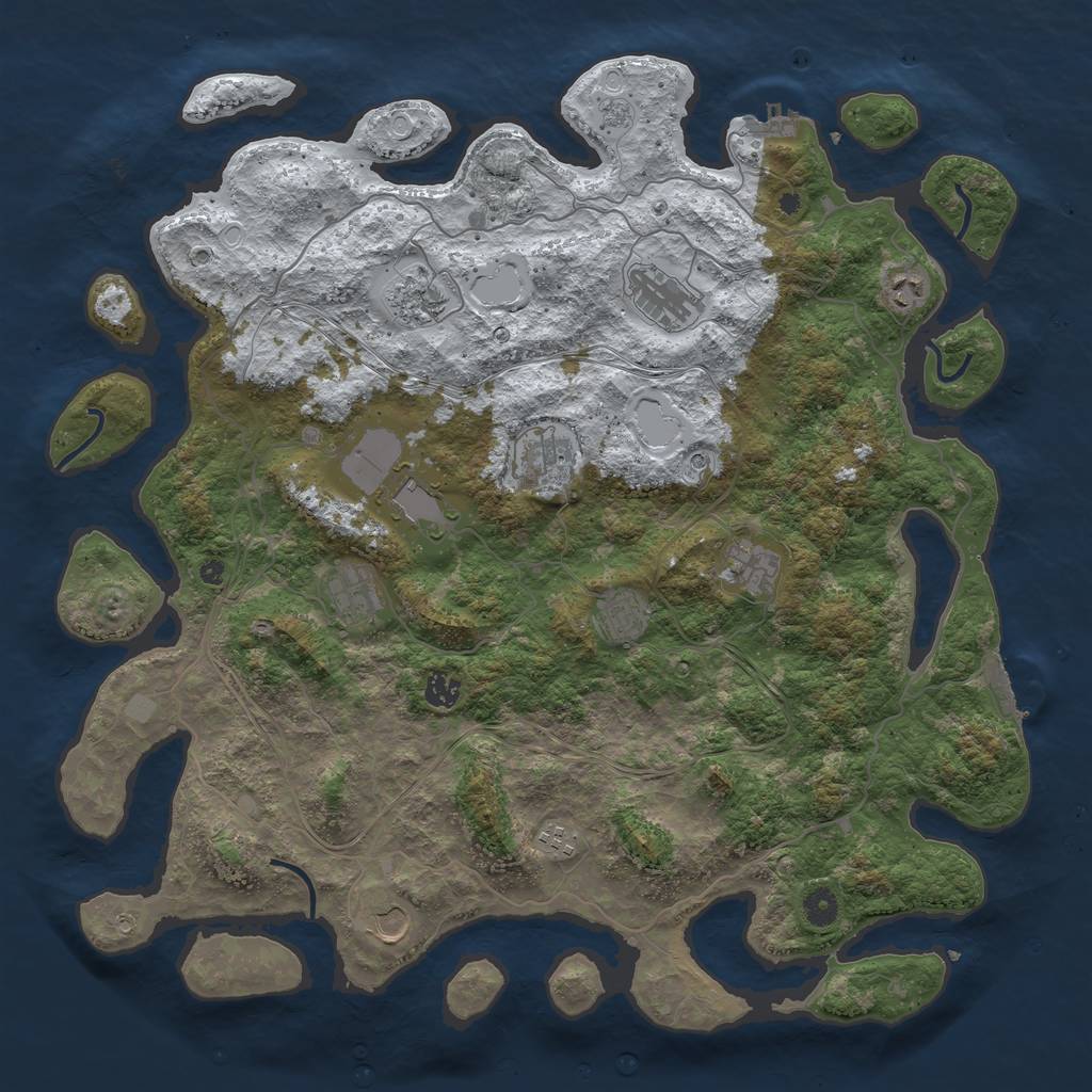 Rust Map: Procedural Map, Size: 4500, Seed: 6275387, 20 Monuments