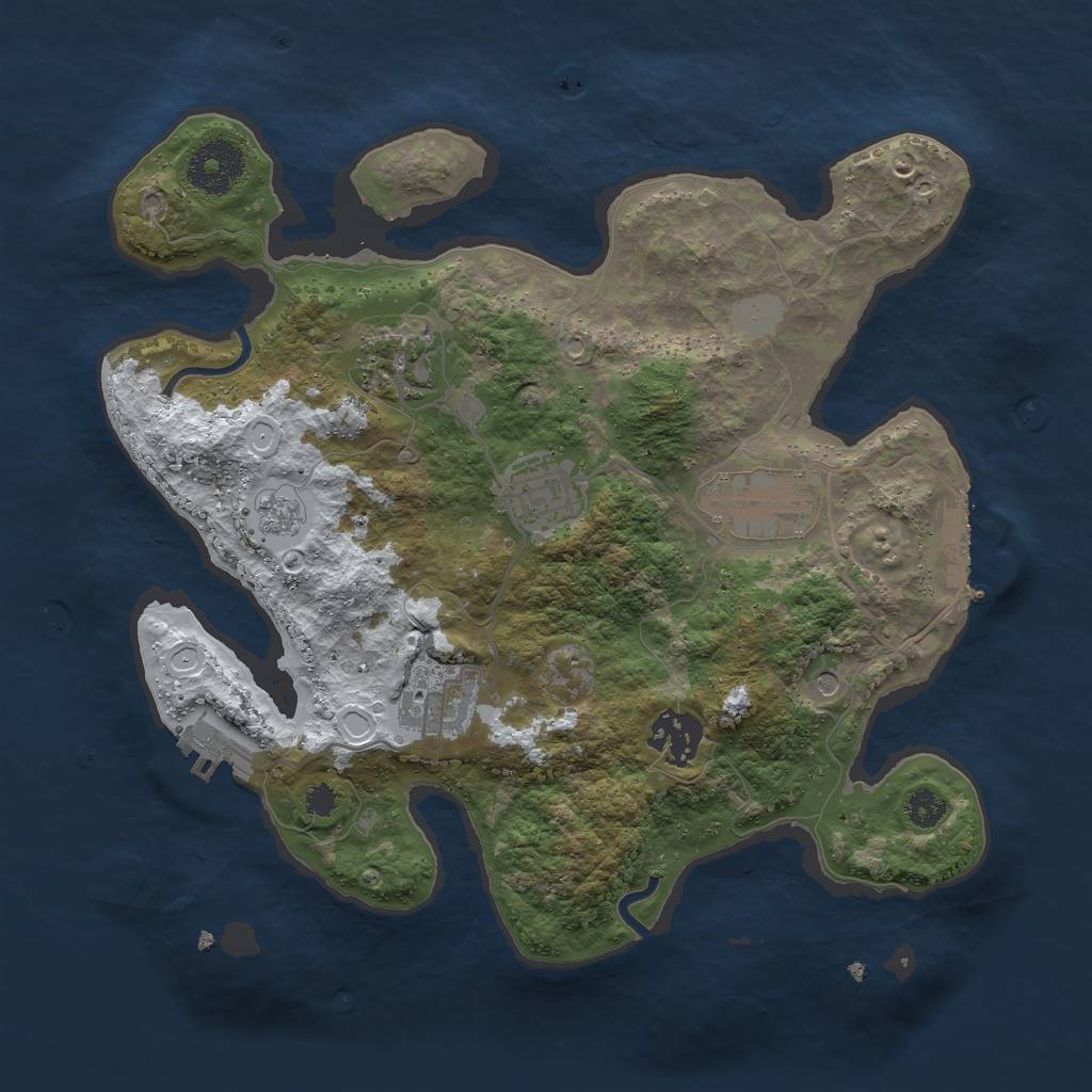 Rust Map: Procedural Map, Size: 3000, Seed: 27267059, 14 Monuments