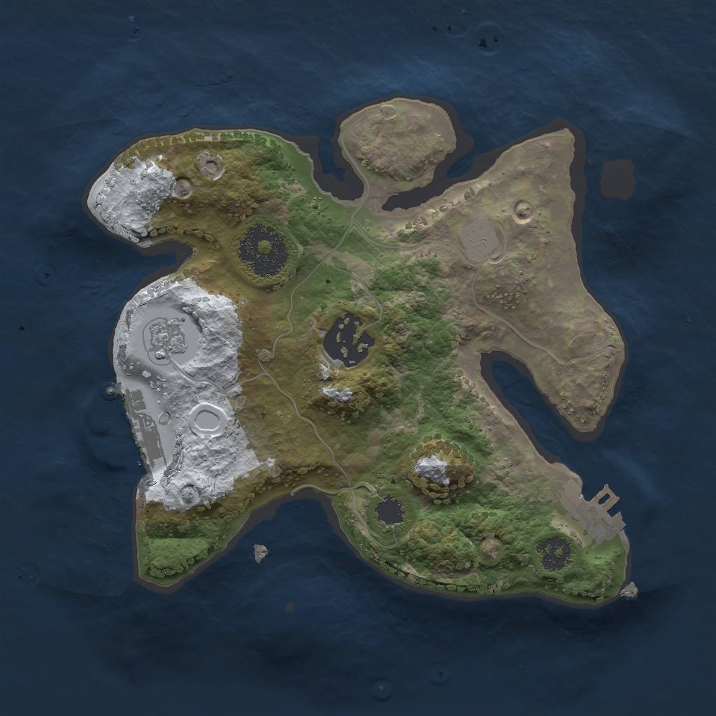 Rust Map: Procedural Map, Size: 2175, Seed: 123456, 9 Monuments