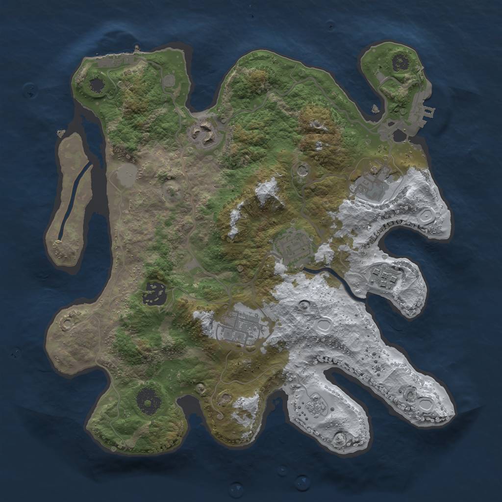 Rust Map: Procedural Map, Size: 3000, Seed: 954881, 15 Monuments