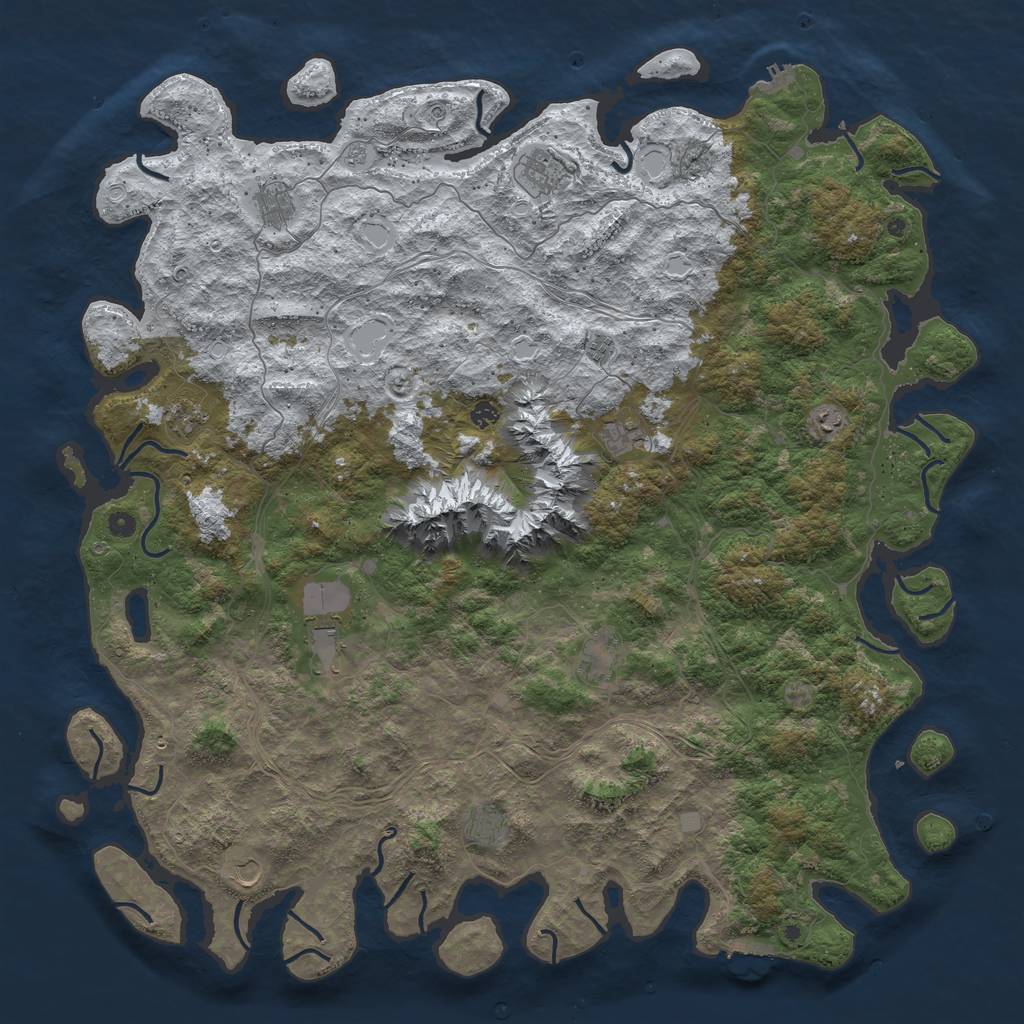 Rust Map: Procedural Map, Size: 5700, Seed: 338222302, 20 Monuments