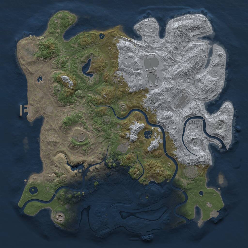 Rust Map: Procedural Map, Size: 4500, Seed: 274957829, 16 Monuments