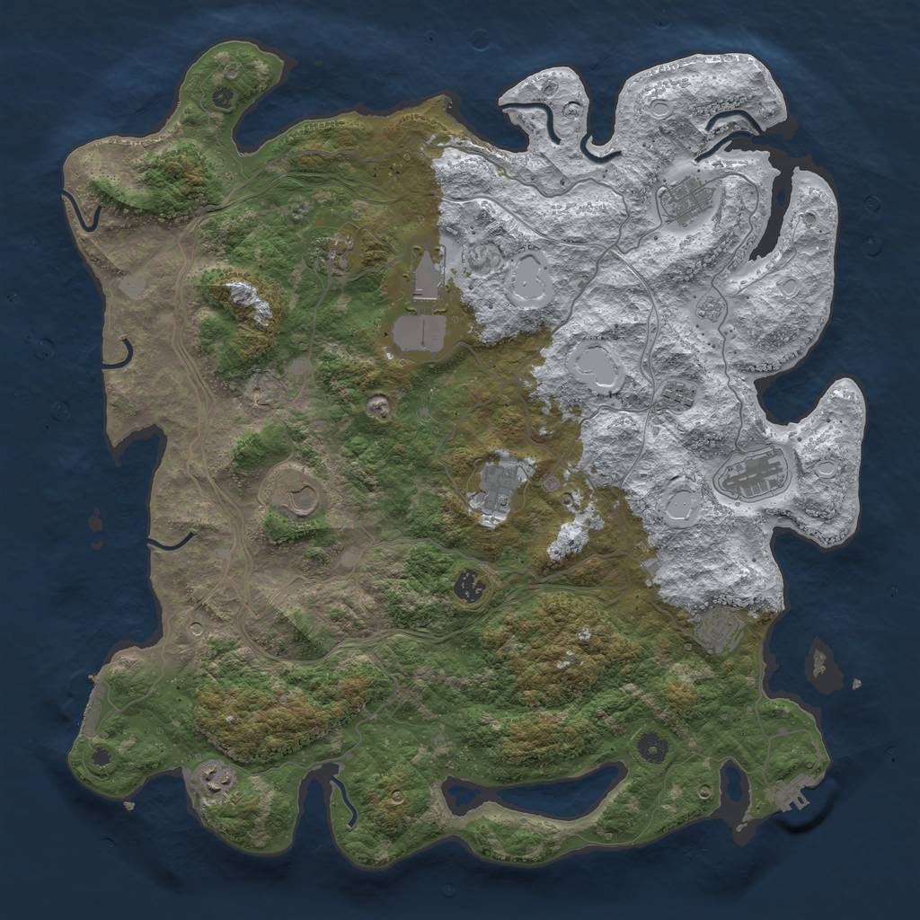 Rust Map: Procedural Map, Size: 4500, Seed: 274957829, 19 Monuments