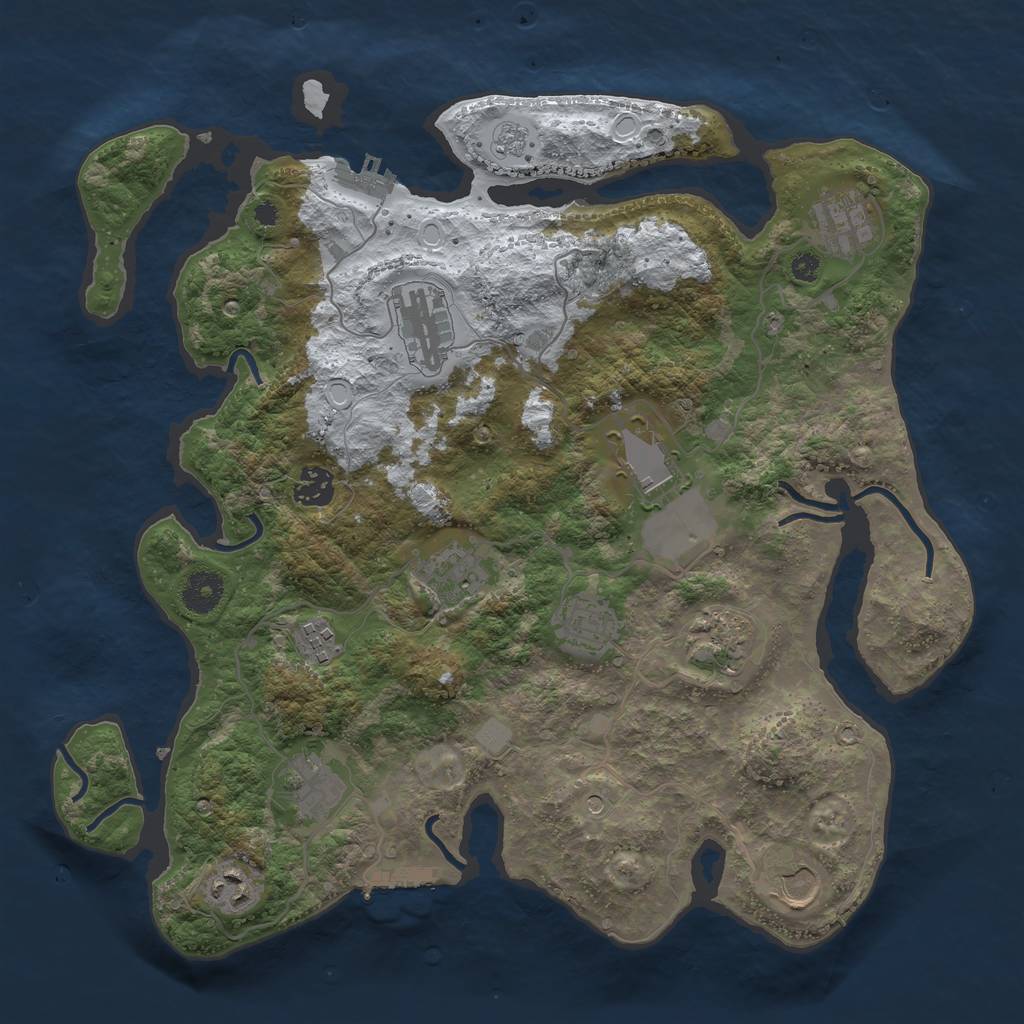 Rust Map: Procedural Map, Size: 3700, Seed: 1528433002, 20 Monuments