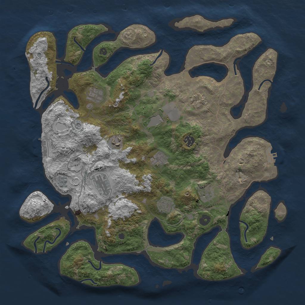 Rust Map: Procedural Map, Size: 4200, Seed: 364208582, 18 Monuments