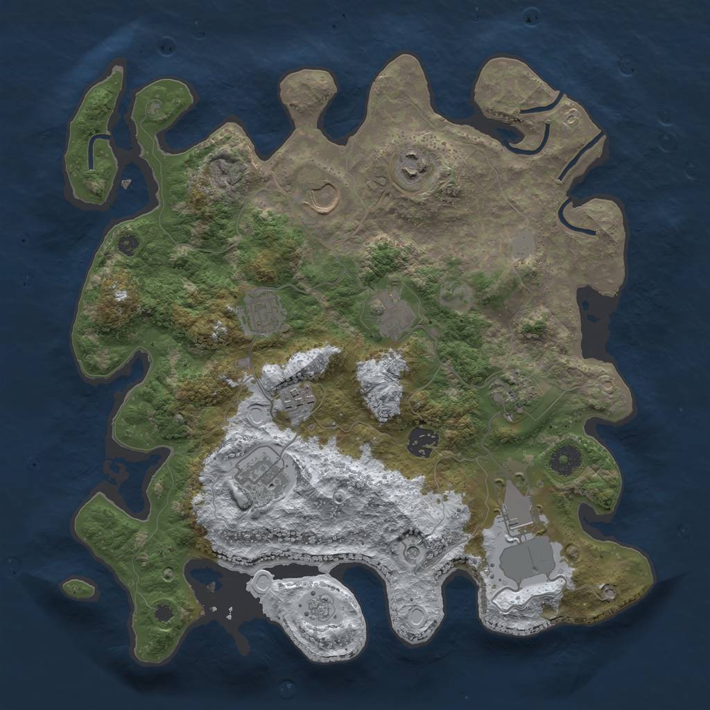 Rust Map: Procedural Map, Size: 3500, Seed: 198398788, 16 Monuments