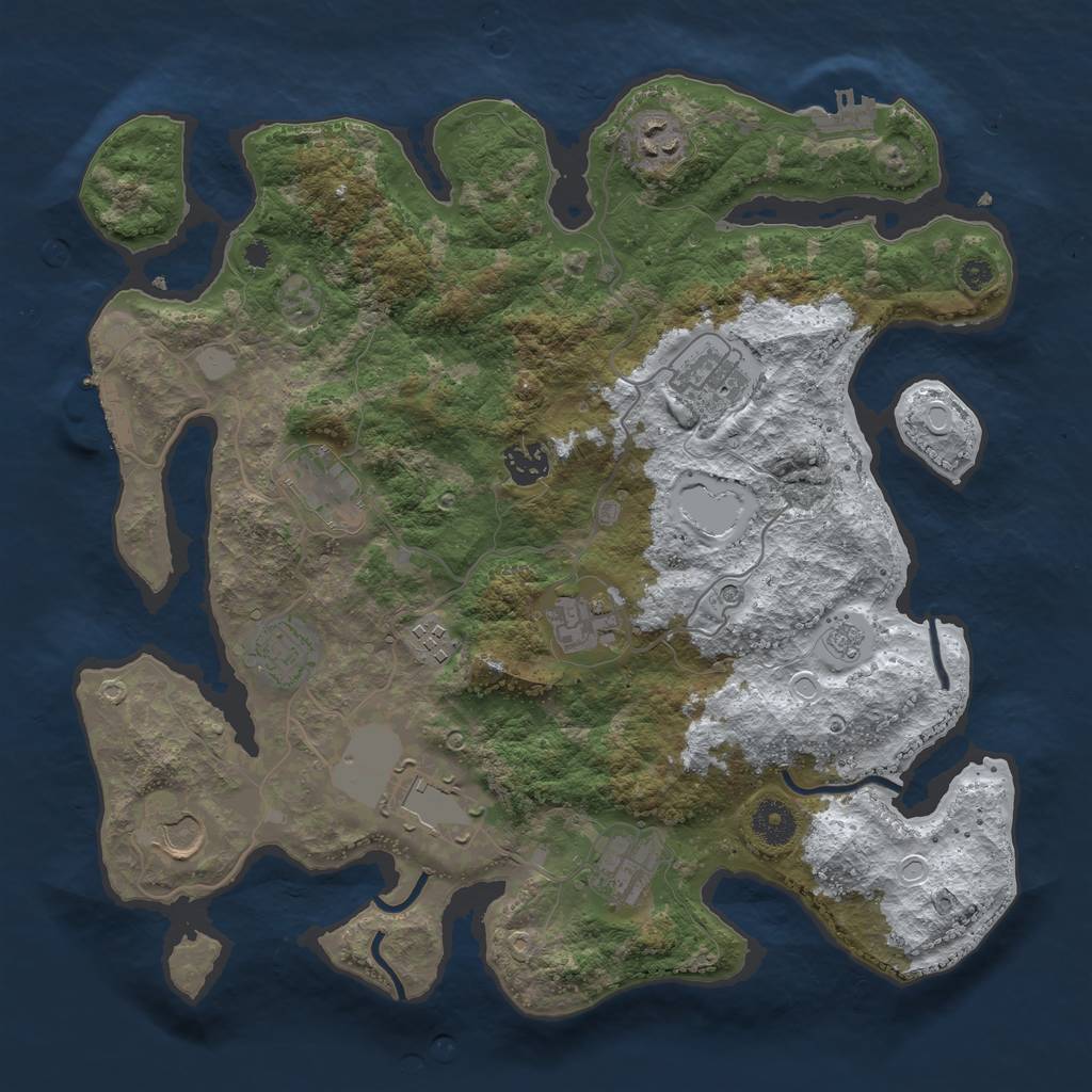 Rust Map: Procedural Map, Size: 3700, Seed: 9631, 19 Monuments
