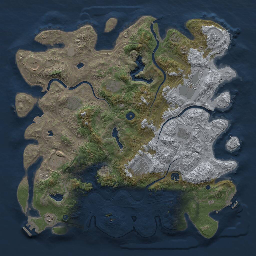 Rust Map: Procedural Map, Size: 4500, Seed: 83897668, 17 Monuments