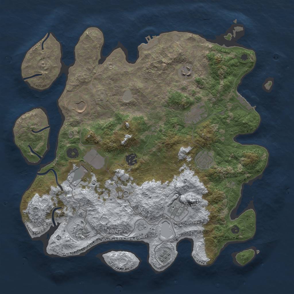 Rust Map: Procedural Map, Size: 3750, Seed: 260720774, 18 Monuments