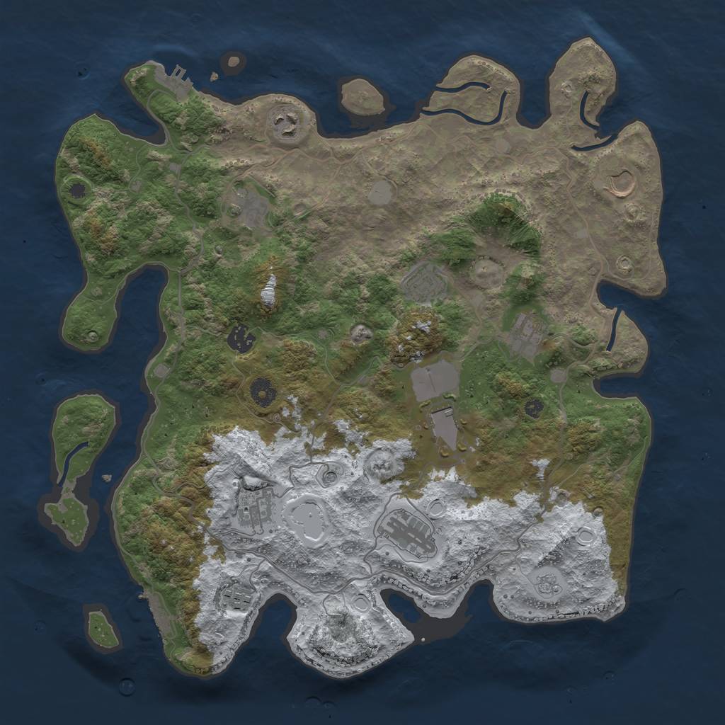 Rust Map: Procedural Map, Size: 4000, Seed: 1854189, 19 Monuments