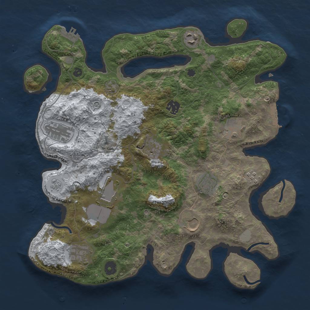 Rust Map: Procedural Map, Size: 3500, Seed: 199349164, 19 Monuments
