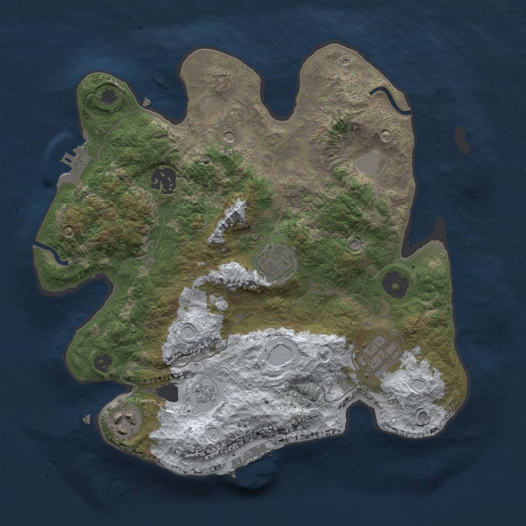 Rust Map: Procedural Map, Size: 3000, Seed: 154854, 13 Monuments