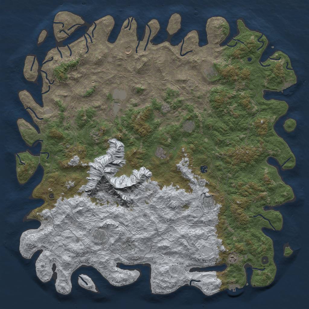 Rust Map: Procedural Map, Size: 6000, Seed: 97, 20 Monuments