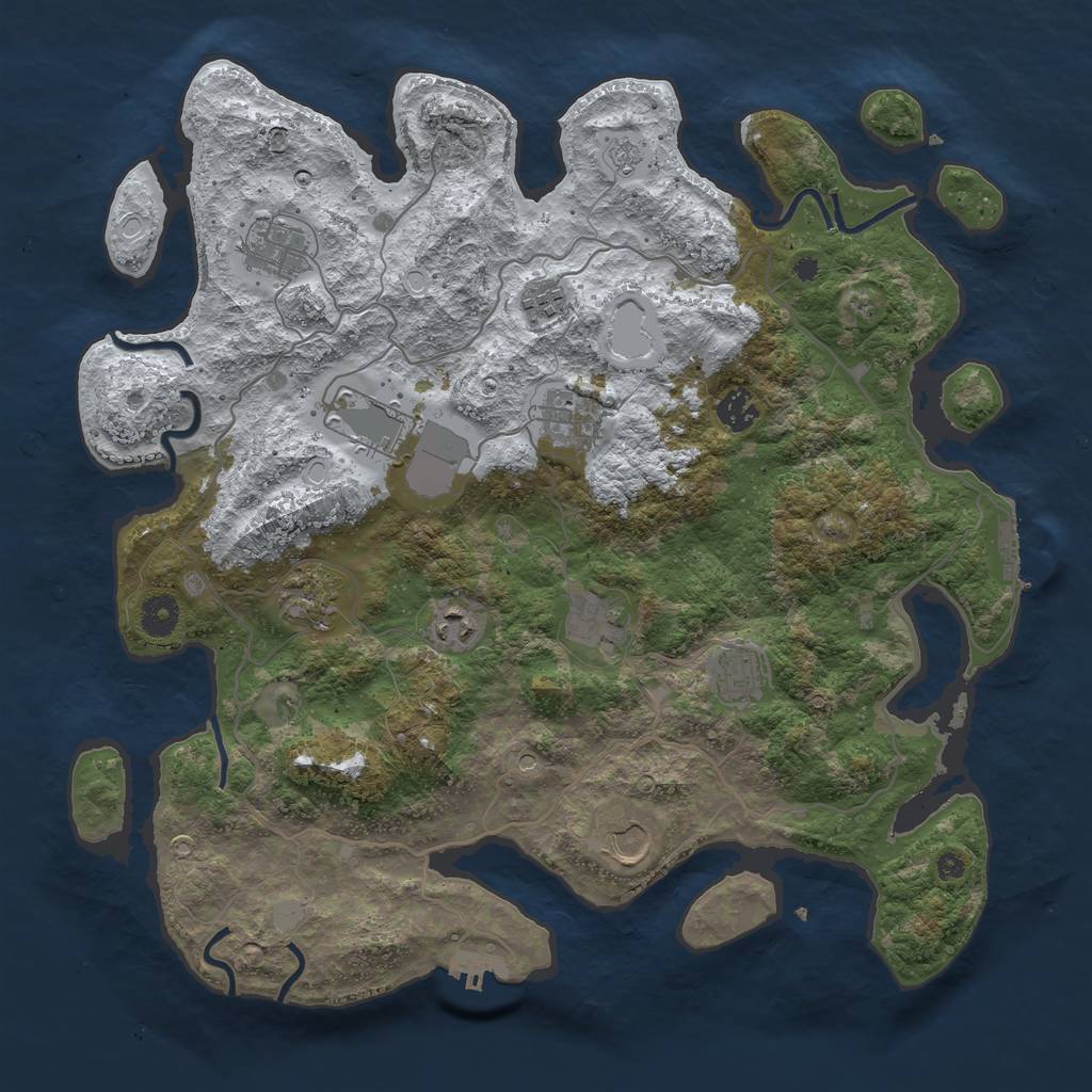 Rust Map: Procedural Map, Size: 4000, Seed: 325648, 19 Monuments