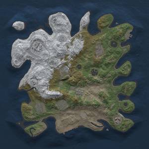 Thumbnail Rust Map: Procedural Map, Size: 3300, Seed: 43252, 17 Monuments