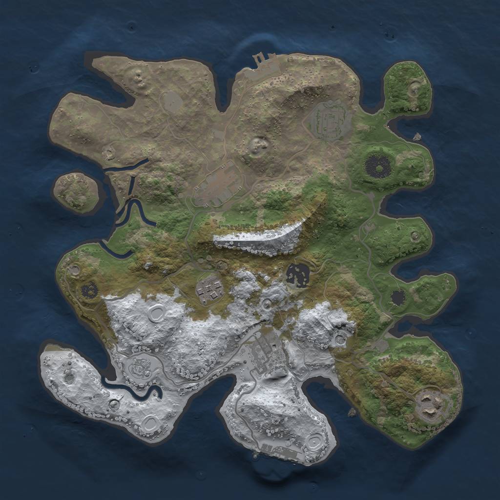 Rust Map: Procedural Map, Size: 3000, Seed: 817236, 15 Monuments