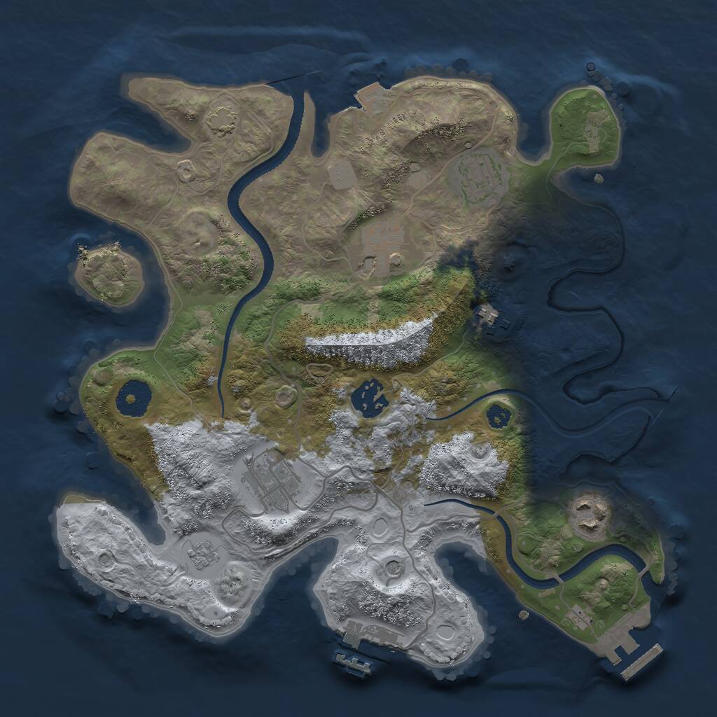Rust Map: Procedural Map, Size: 3000, Seed: 817236, 12 Monuments