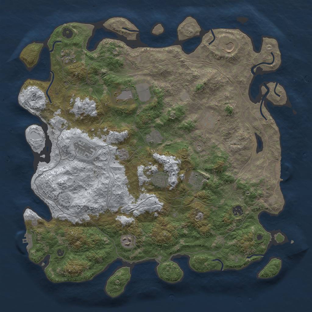 Rust Map: Procedural Map, Size: 4500, Seed: 2026854046, 20 Monuments