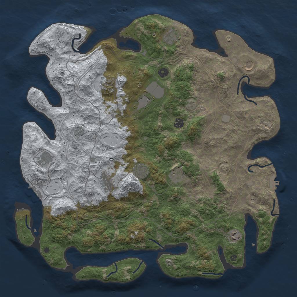 Rust Map: Procedural Map, Size: 4500, Seed: 296942010, 20 Monuments