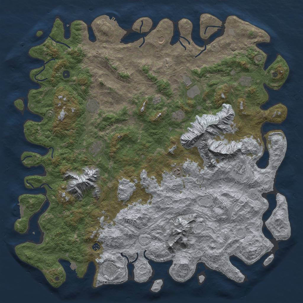 Rust Map: Procedural Map, Size: 6000, Seed: 1592370817, 19 Monuments