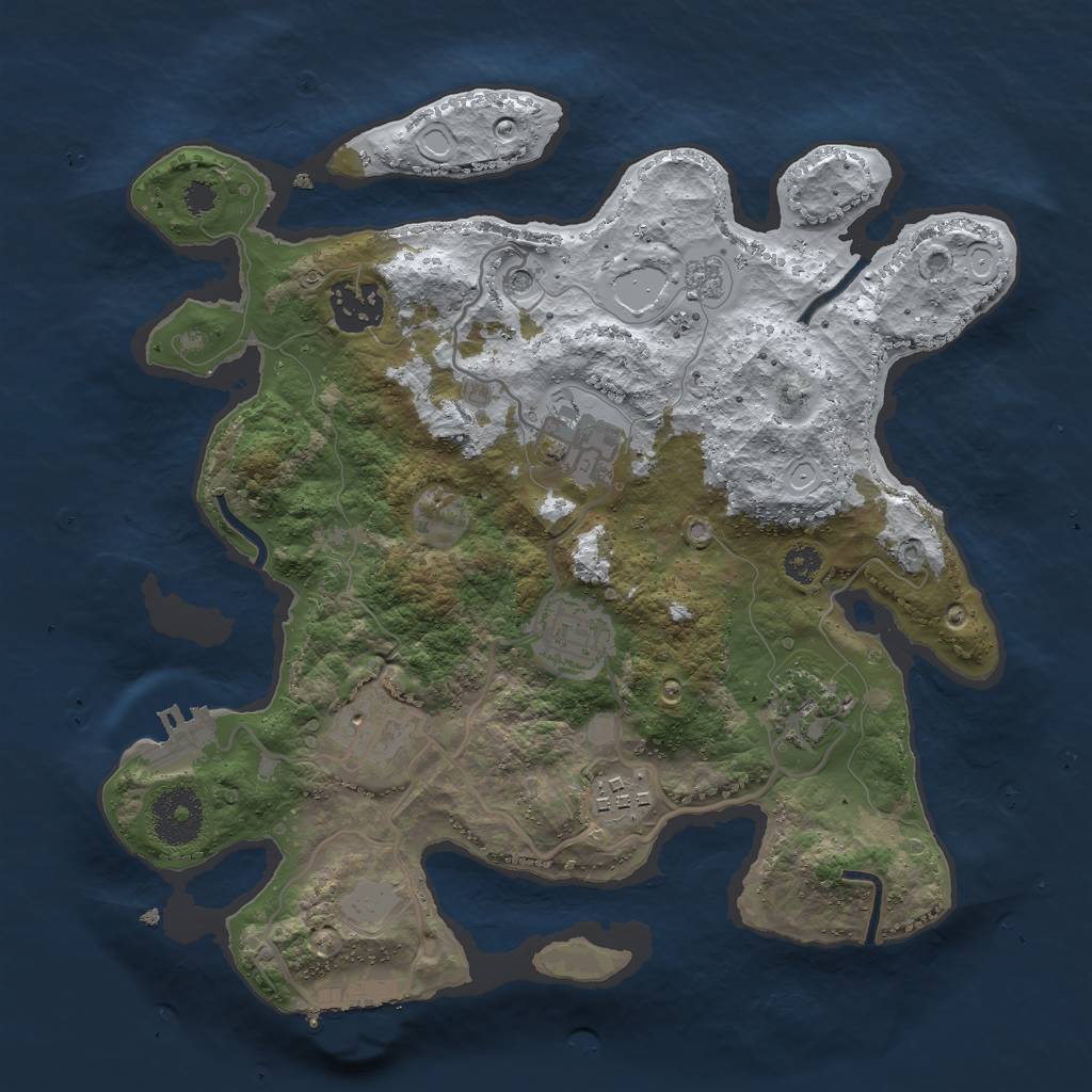 Rust Map: Procedural Map, Size: 3000, Seed: 1323, 15 Monuments