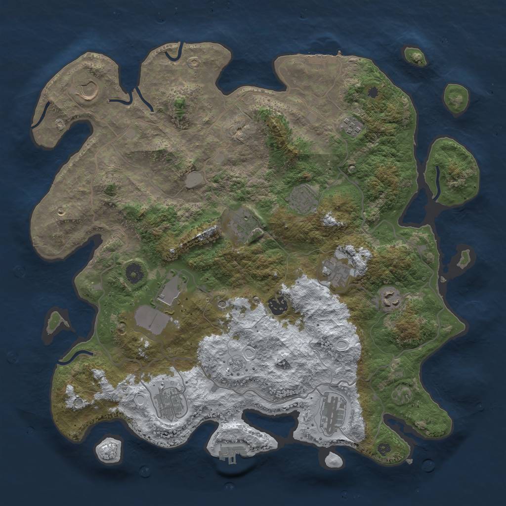 Rust Map: Procedural Map, Size: 4000, Seed: 2059, 19 Monuments