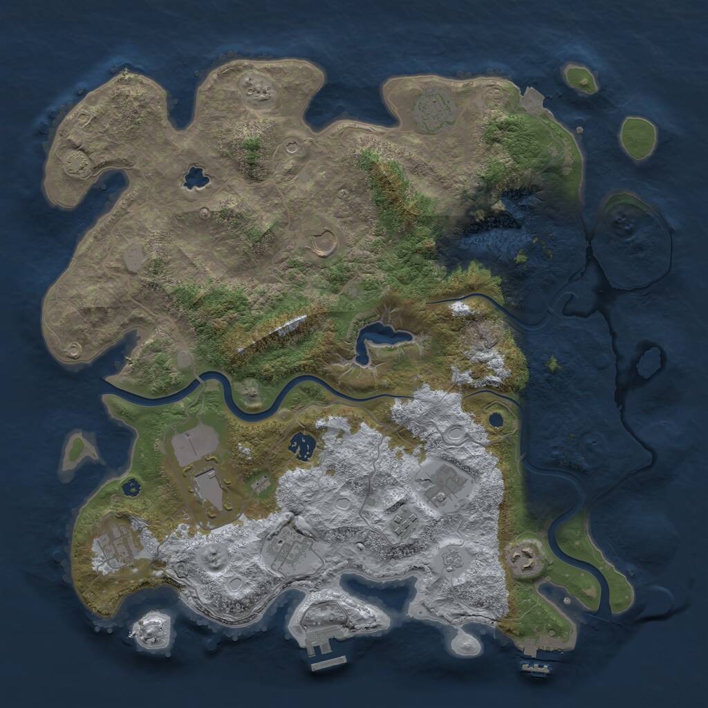 Rust Map: Procedural Map, Size: 4000, Seed: 2059, 15 Monuments